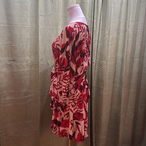 Johanna Ortiz x H&M Red and Cream Floral Long Sleeve Dress, M - Picture 8 of 11